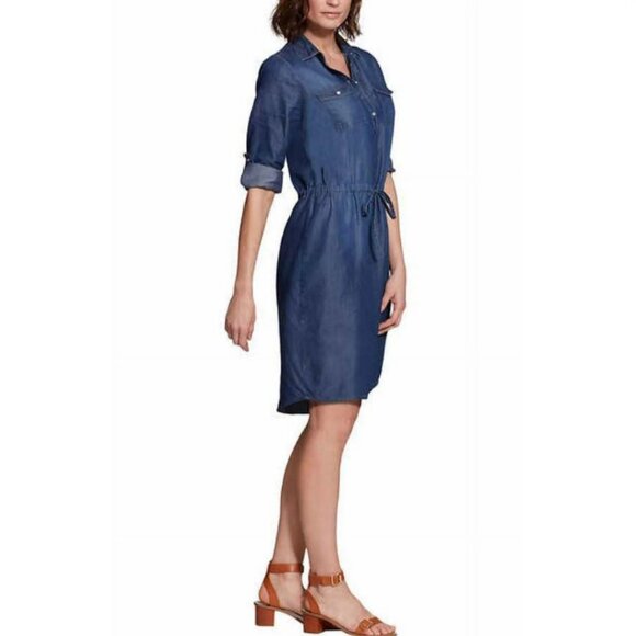 Gloria Vanderbilt Denim Asymmetrical Dress - Picture 2 of 3